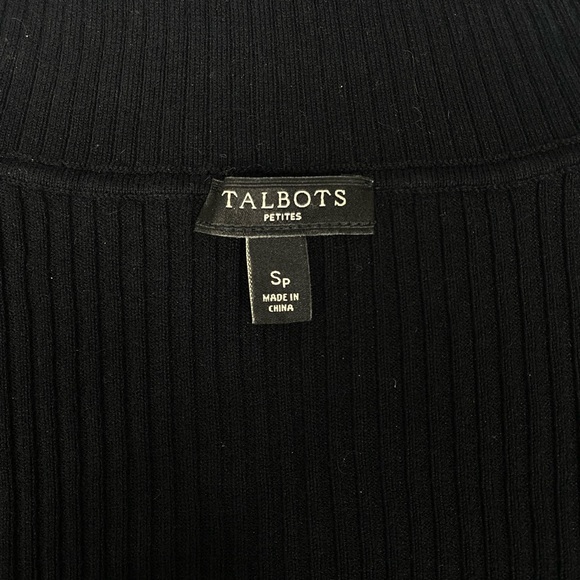 Black Ribbed Talbots Turtleneck Sweater Size Petite Small - Picture 6 of 7